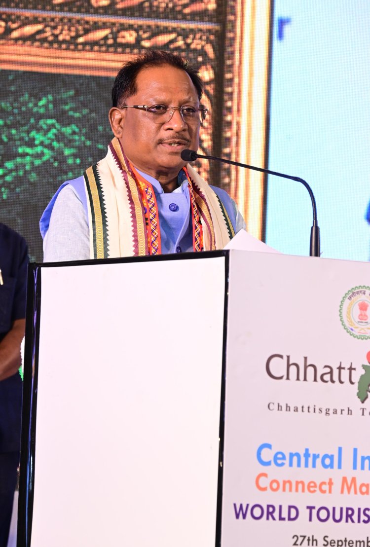 मुख्यमंत्री श्री विष्णुदेव साय ने की घोषणा:  छत्तीसगढ़ में पर्यटन के क्षेत्र में उत्कृष्ट कार्य के लिए प्रतिवर्ष राज्योत्सव में मिलेगा पुरस्कार  छत्तीसगढ़ में पर्यटन को बढ़ावा देने पर है विशेष जोर   मुख्यमंत्री विश्व पर्यटन दिवस पर सेंट्रल इंडिया कनेक्ट मार्केटप्लेस कार्यक्रम में हुए शामिल