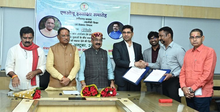 मुख्यमंत्री साय की पहल से हुआ छत्तीसगढ़ और i-Hub गुजरात के बीच नवाचार को बढ़ावा देने के लिए ऐतिहासिक समझौता,यह साझेदारी छात्रों को नवाचार के क्षेत्र में आगे बढ़ने के लिए आवश्यक संसाधन, मार्गदर्शन और अवसर करेगी प्रदान