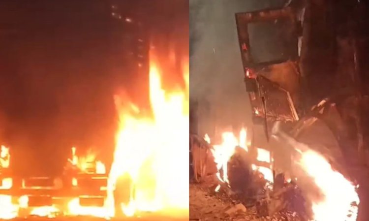 Chhattisgarh News : चलते ट्रक में लगी आग....चालक और परिचालक ने कूदकर बचाई जान...पढ़ें पूरी खबर