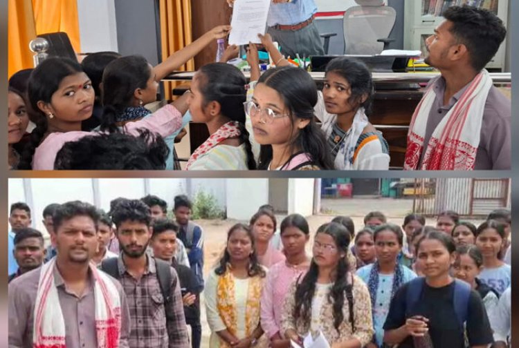 बीजापुर महाविद्यालय के छात्रों ने कॉलेज मार्ग से शराब दुकान हटाने साैंपा ज्ञापन