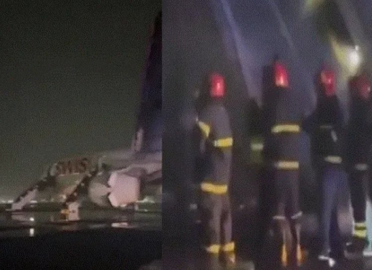 दिल्ली एयरपोर्ट पर हादसा! स्विस एयर के विमान के इंजन में लगी आग, 6 यात्री घायल…