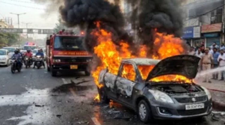 ACCIDENT NEWS: एक्सप्रेसवे पर दौड़ती कार बनी आग का गोला, 5 यात्रियों की दर्दनाक मौत