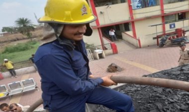 रसमड़ा स्टेशन पर कोयला मालगाड़ी के डिब्बे में लगी आग