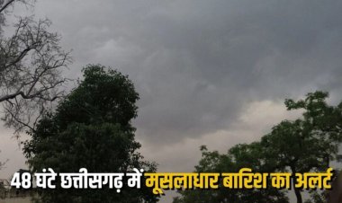 Weather Update: छत्तीसगढ़ में अगले 48 घंटे भारी बारिश की चेतावनी, मौसम विभाग ने जारी किया अलर्ट